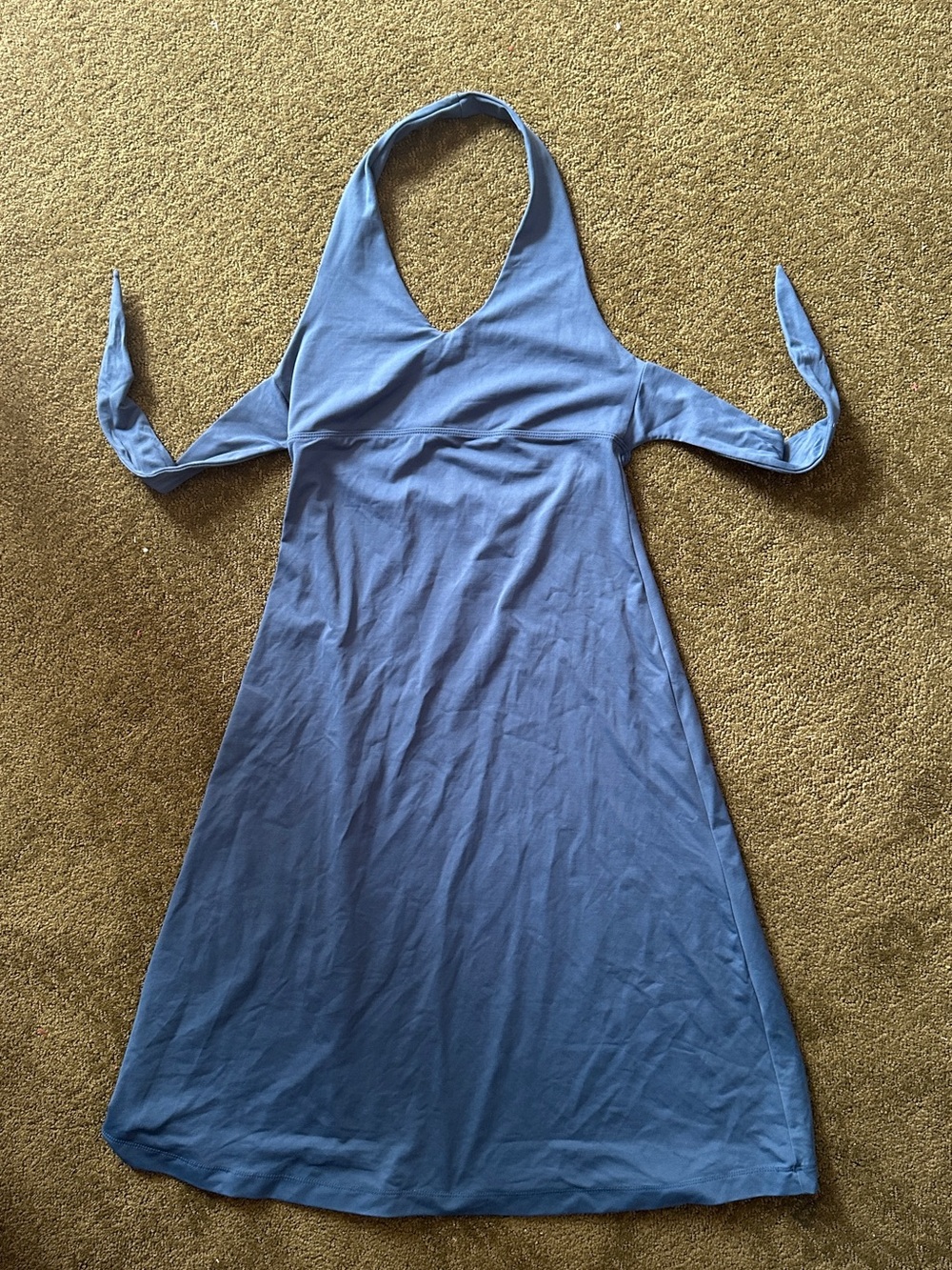 Patagonia Light Blue Backless Halter Dress